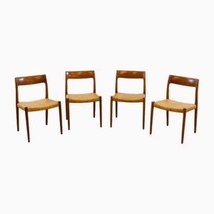 Teak Model 77 Chairs by Niels O. Möller for J.L. Møllers, Denmark, Set of 4-EE-1785823