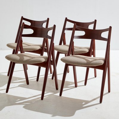 Teak Model CH29P Sawbuck Dining Chairs by Hans J. Wegner for Carl Hansen & Son, Set of 4-CI-1360684