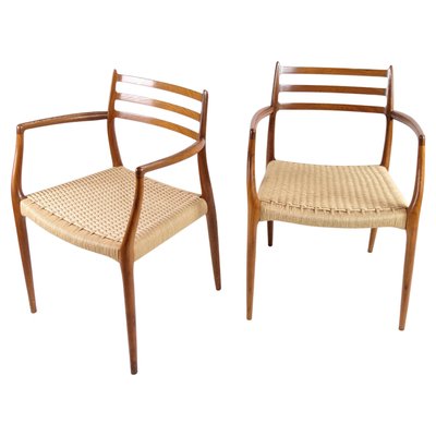 Teak Model No. 62 Armchairs by N. O. Moller, 1962, Set of 2-UY-1368596