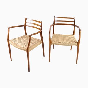 Teak Model No. 62 Armchairs by N. O. Moller, 1962, Set of 2-UY-1368596