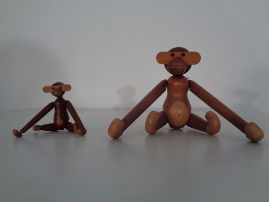 Teak Monkeys by Kay Bojesen, 1950s, Set of 2-RDW-699781