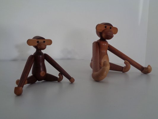 Teak Monkeys by Kay Bojesen, 1950s, Set of 2-RDW-699781