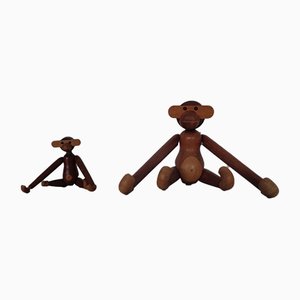 Teak Monkeys by Kay Bojesen, 1950s, Set of 2-RDW-699781