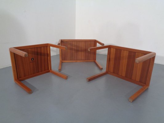 Teak Nesting Tables by Kai Kristiansen for Vildbjerg Møbelfabrik, 1960s, Set of 3-RDW-701424