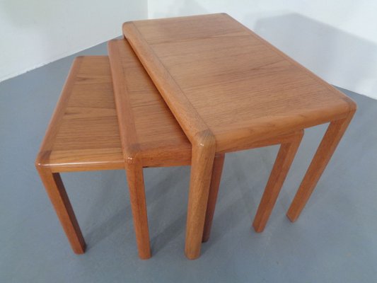 Teak Nesting Tables by Kai Kristiansen for Vildbjerg Møbelfabrik, 1960s, Set of 3-RDW-701424