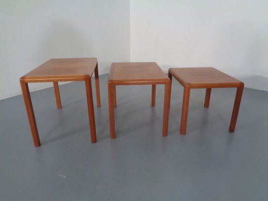 Teak Nesting Tables by Kai Kristiansen for Vildbjerg Møbelfabrik, 1960s, Set of 3-RDW-701424