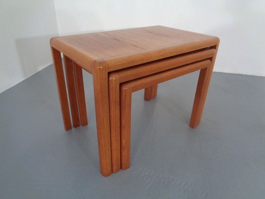 Teak Nesting Tables by Kai Kristiansen for Vildbjerg Møbelfabrik, 1960s, Set of 3-RDW-701424