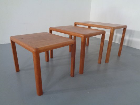 Teak Nesting Tables by Kai Kristiansen for Vildbjerg Møbelfabrik, 1960s, Set of 3-RDW-701424