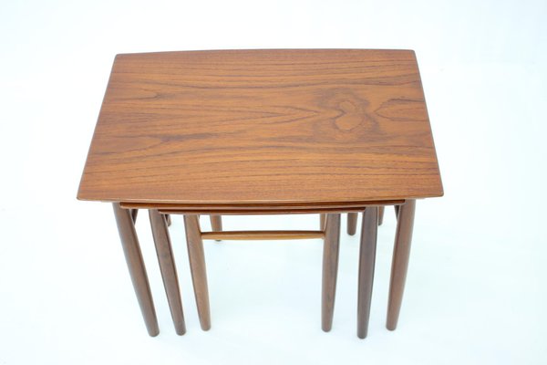 Teak Nesting Tables, Denmark, 1960s, Set of 3-TZ-1450225