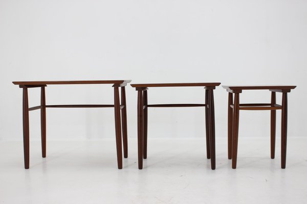 Teak Nesting Tables, Denmark, 1960s, Set of 3-TZ-1450225