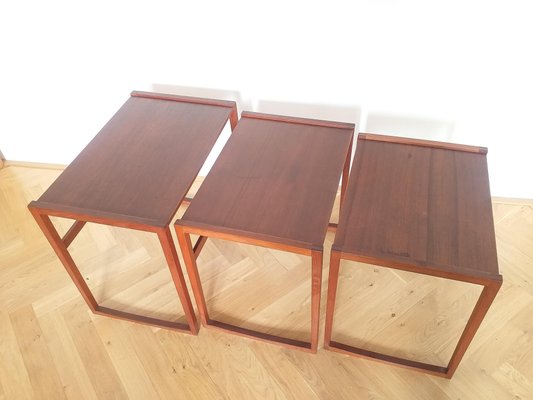 Teak Nesting Tables, Denmark, 1960s, Set of 3-TZ-890839