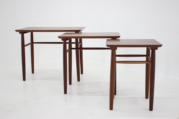 Teak Nesting Tables, Denmark, 1960s, Set of 3-TZ-1450225