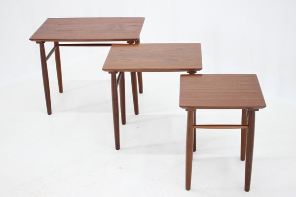 Teak Nesting Tables, Denmark, 1960s, Set of 3-TZ-1450225