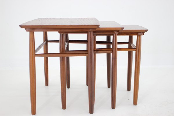 Teak Nesting Tables, Denmark, 1960s, Set of 3-TZ-1450225