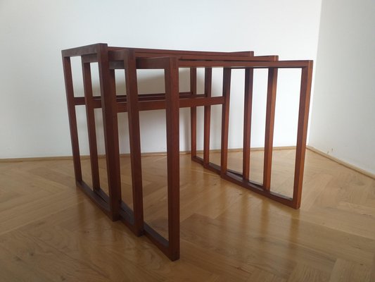 Teak Nesting Tables, Denmark, 1960s, Set of 3-TZ-890839