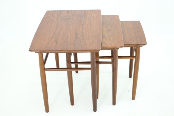 Teak Nesting Tables, Denmark, 1960s, Set of 3-TZ-1450225