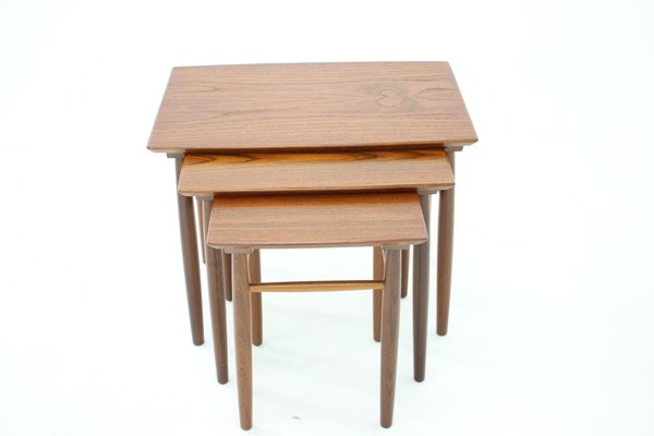 Teak Nesting Tables, Denmark, 1960s, Set of 3-TZ-1450225