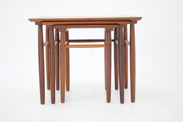 Teak Nesting Tables, Denmark, 1960s, Set of 3-TZ-1450225