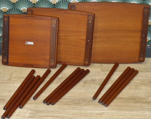 Teak Nesting Tables from Mobelintarsia, 1960s, Set of 3-AFE-935834