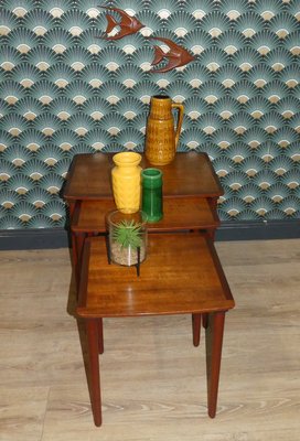 Teak Nesting Tables from Mobelintarsia, 1960s, Set of 3-AFE-935834