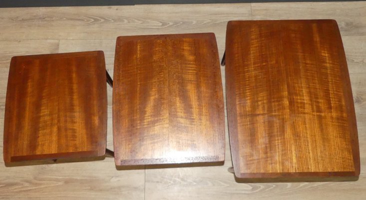 Teak Nesting Tables from Mobelintarsia, 1960s, Set of 3-AFE-935834