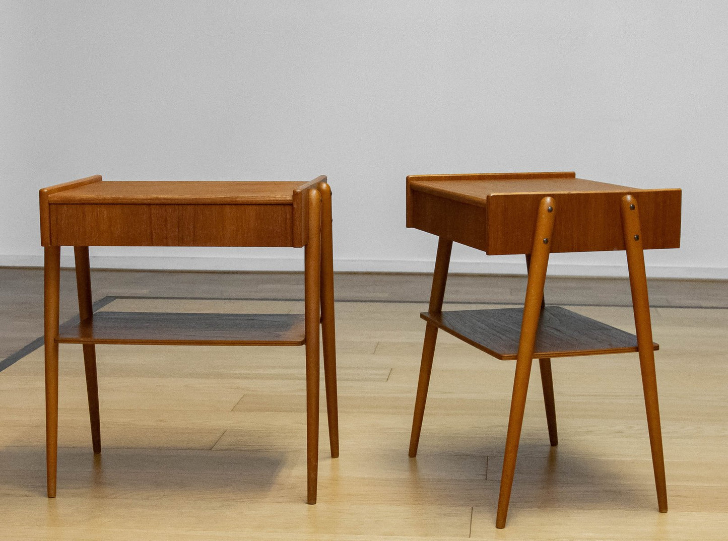 Teak Nightstands attributed to Carlström & Co., Sweden, 1950s, Set of 2