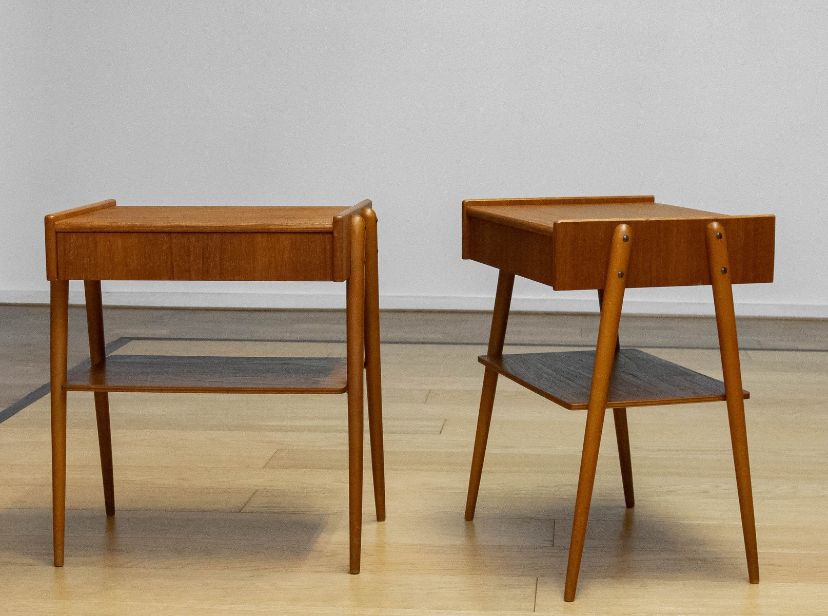 Teak Nightstands attributed to Carlström & Co., Sweden, 1950s, Set of 2