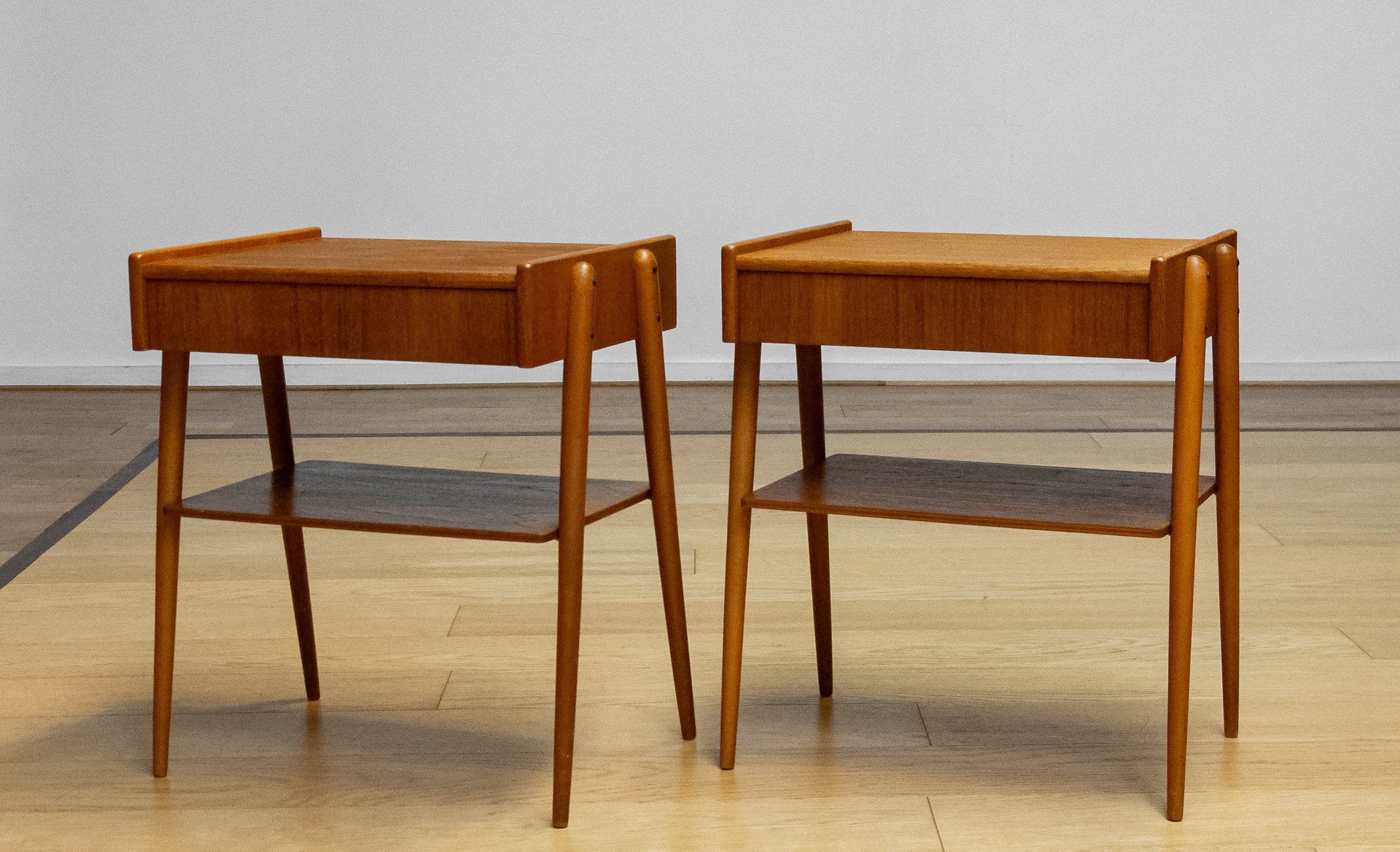 Teak Nightstands attributed to Carlström & Co., Sweden, 1950s, Set of 2