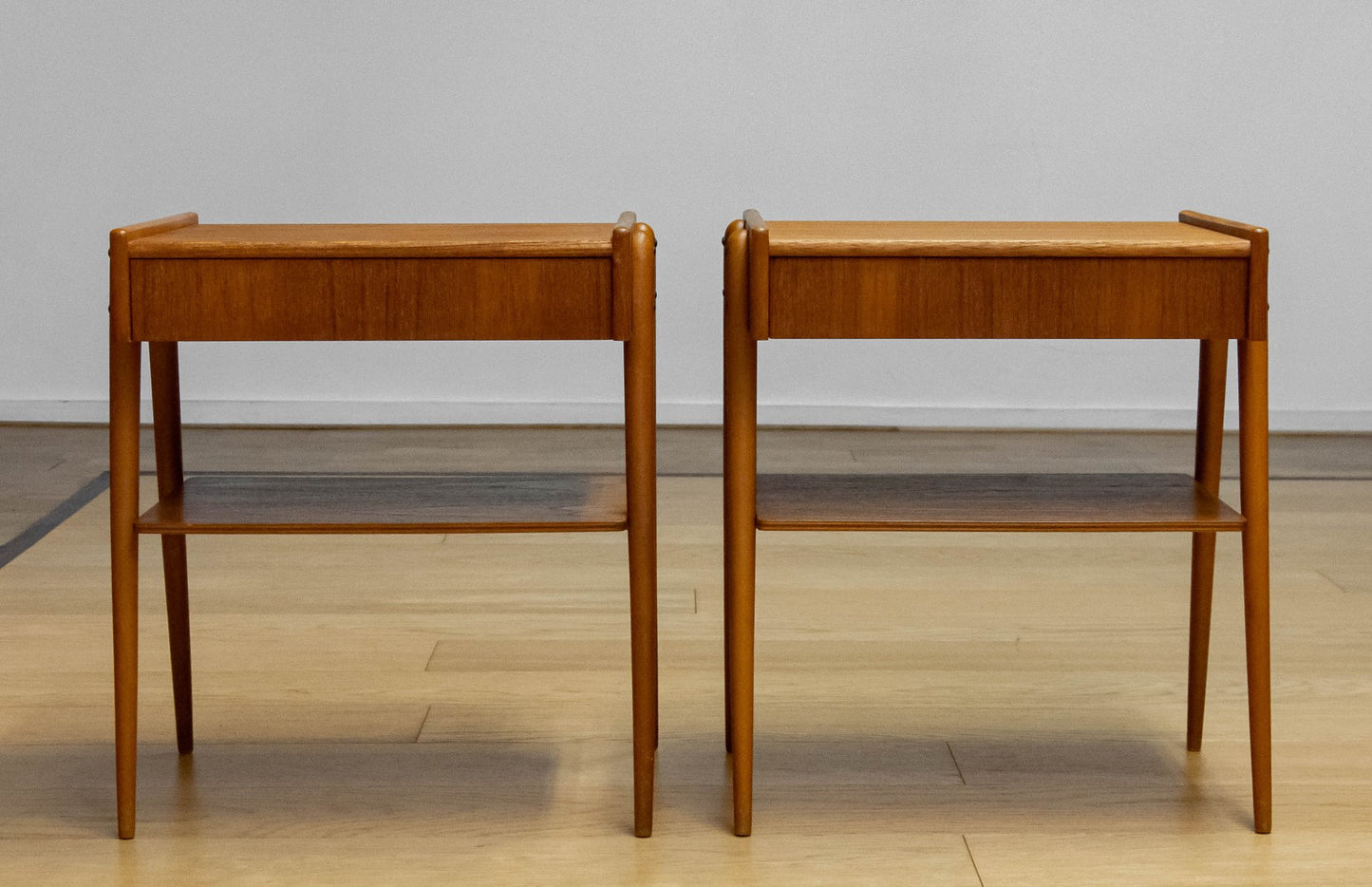 Teak Nightstands attributed to Carlström & Co., Sweden, 1950s, Set of 2