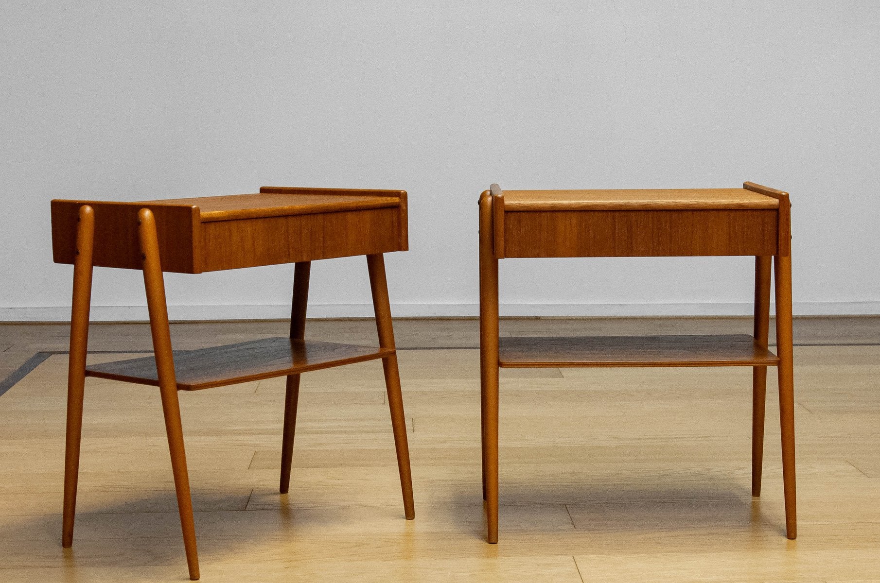 Teak Nightstands attributed to Carlström & Co., Sweden, 1950s, Set of 2