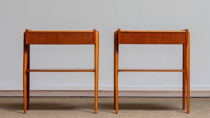 Teak Nightstands from Carlström & Co Mobelfabrik, Sweden, 1950s, Set of 2-JE-987135