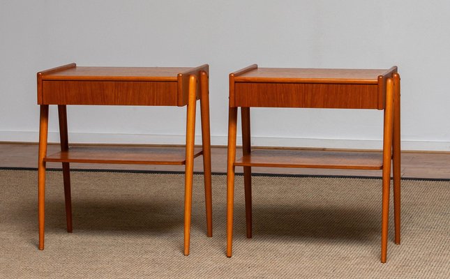 Teak Nightstands from Carlström & Co Mobelfabrik, Sweden, 1950s, Set of 2-JE-987135