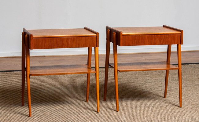 Teak Nightstands from Carlström & Co Mobelfabrik, Sweden, 1950s, Set of 2-JE-987135