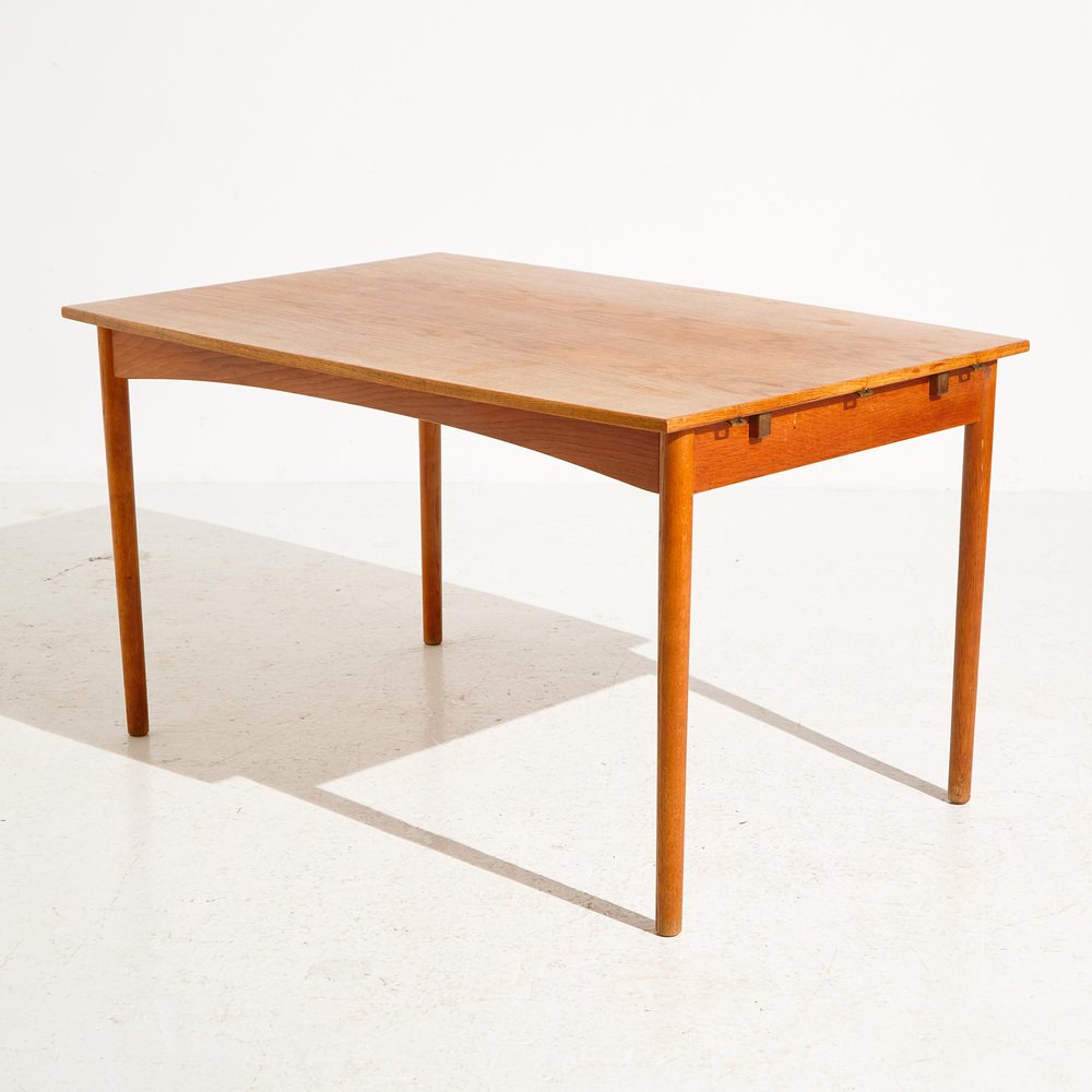 Teak & Oak Dining Table by Poul M. Volther for Fdb, 1960s