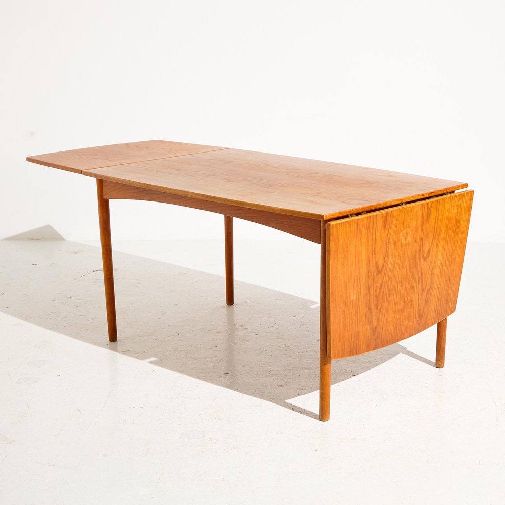 Teak & Oak Dining Table by Poul M. Volther for Fdb, 1960s