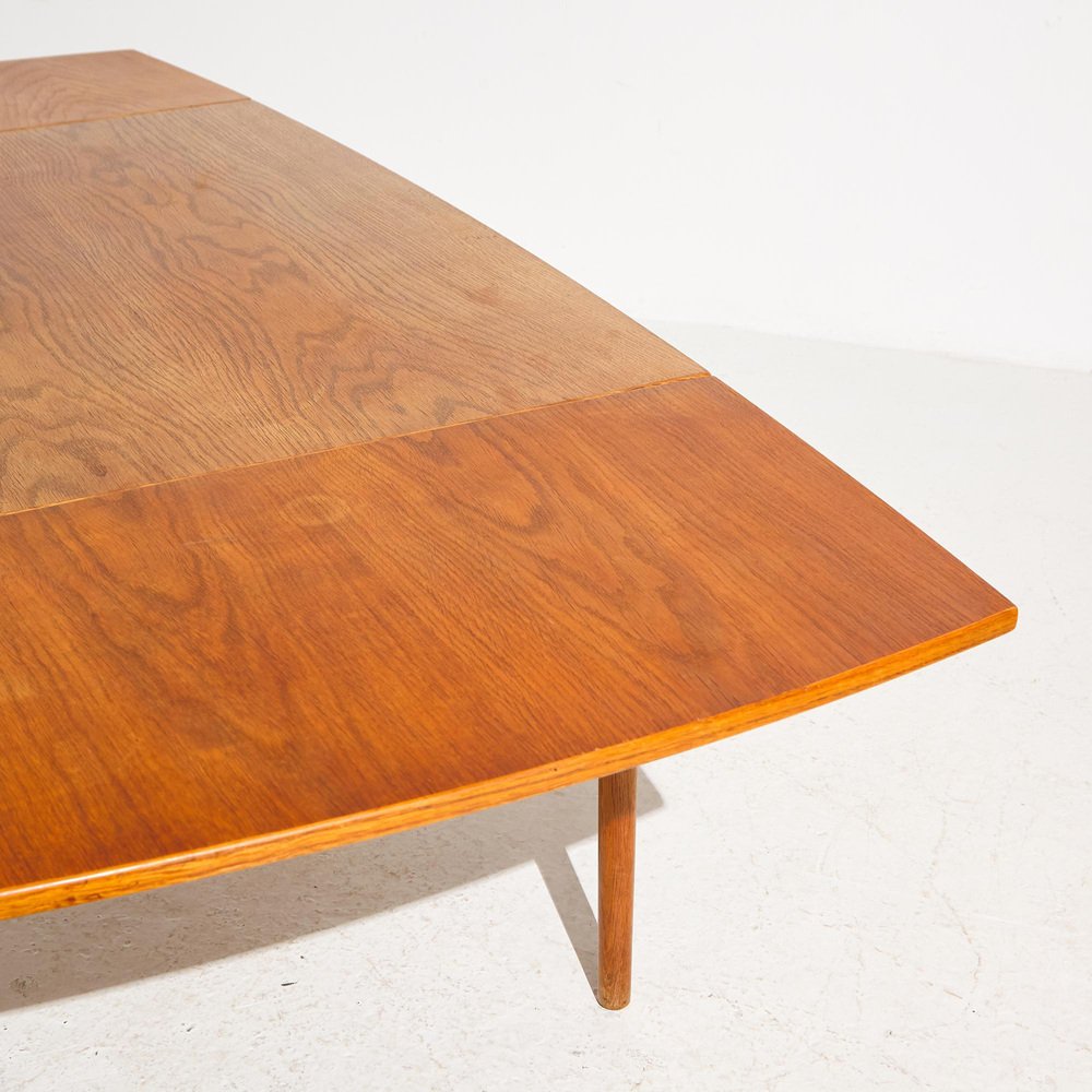 Teak & Oak Dining Table by Poul M. Volther for Fdb, 1960s