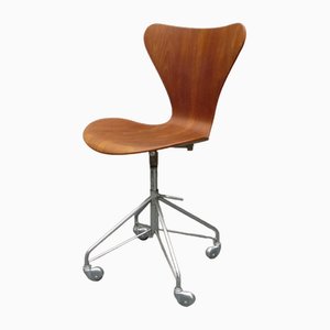 Teak Office Chair by Arne Jacobsen for Fritz Hansen, 1964s-UG-1757984