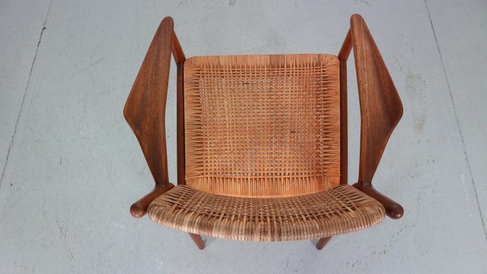 Teak/Rattan Chair Model 51 by Arne Vodder for Sibast Furniture, Denmark, 1950s-DT-2026191