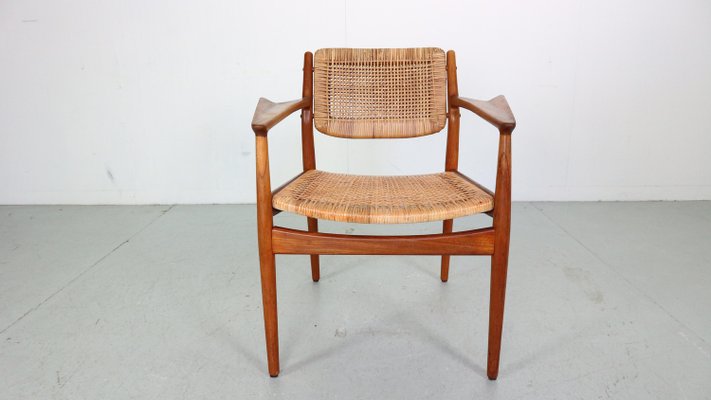 Teak/Rattan Chair Model 51 by Arne Vodder for Sibast Furniture, Denmark, 1950s-DT-2026191