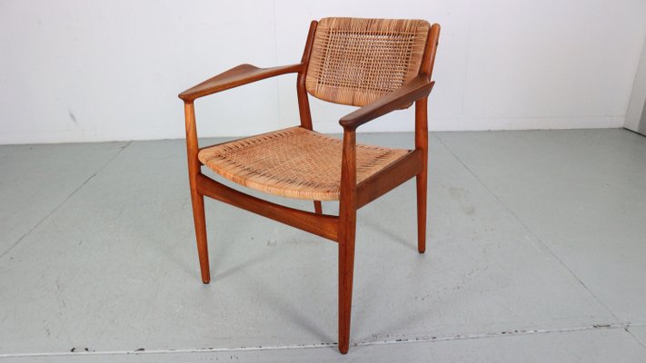 Teak/Rattan Chair Model 51 by Arne Vodder for Sibast Furniture, Denmark, 1950s-DT-2026191