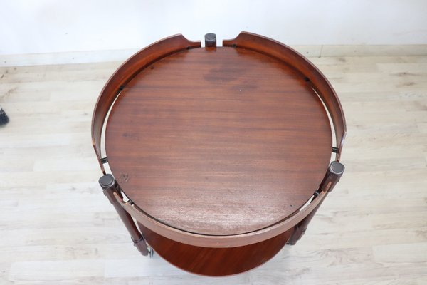 Teak Round Drinks Trolley, 1950s-DCO-1699837