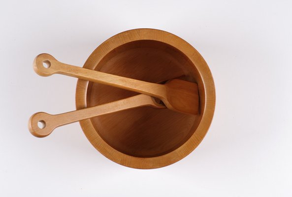 Teak Salad Bowl and Utensils by Richard Nissen, Denmark, 1962, Set of 3-GCG-1451432