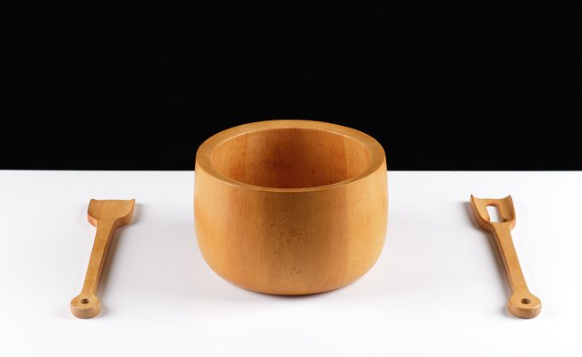 Teak Salad Bowl and Utensils by Richard Nissen, Denmark, 1962, Set of 3-GCG-1451432