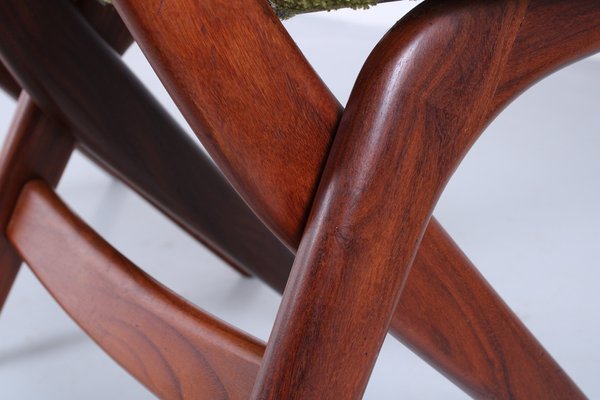 Teak Scissor Dining Chairs attributed to Louis van Teeffelen for Webe, 1950s, Set of 2-XT-1742813