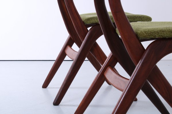 Teak Scissor Dining Chairs attributed to Louis van Teeffelen for Webe, 1950s, Set of 2-XT-1742813