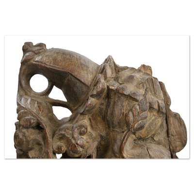 Teak Sculpture on Base-NQ-1788065