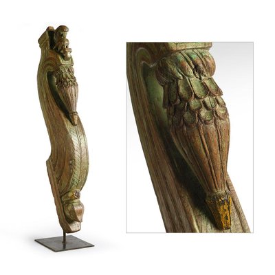 Teak Sculpture on Metal Stand, 1930s-NQ-738385