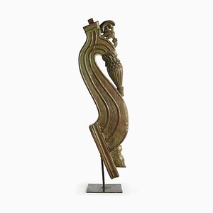 Teak Sculpture on Metal Stand, 1930s-NQ-738385