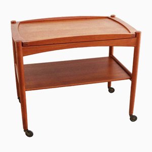 Teak Serving Trolley with Tray by Poul Hundevad, Denmark, 1960s-FJP-1771625