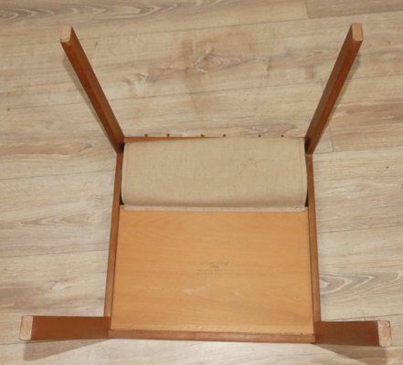 Teak Side Table with Magazine Holder in Canvas from Bent Silberg Møbler, 1960s-AFE-1763600